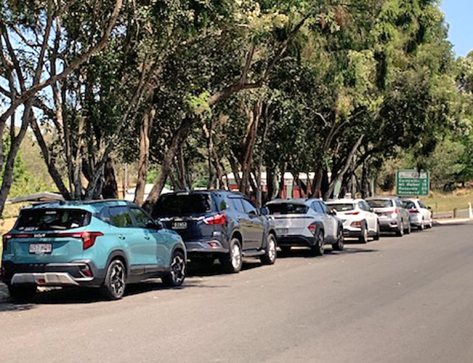 Members cars participating in the club observation run.